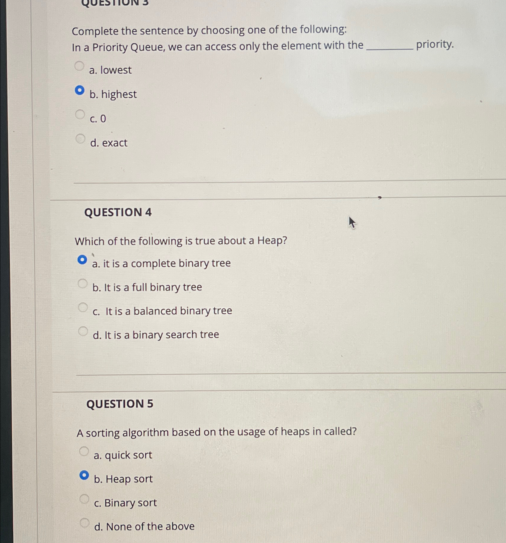 Complete the sentence by choosing one of the
