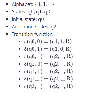 Write a very simple Turing Machine ( state