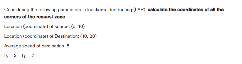 Considering the following parameters in location