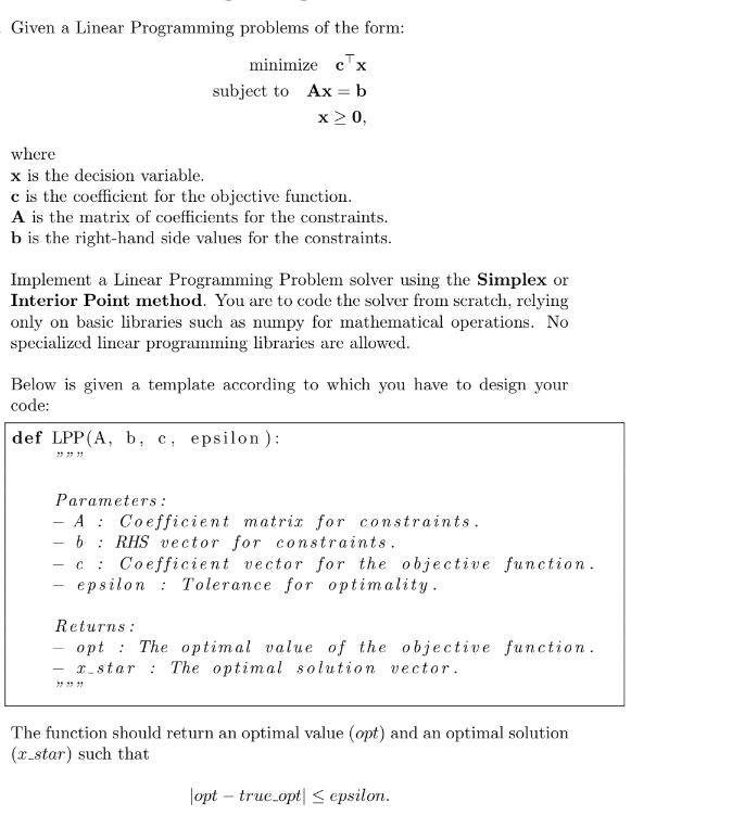 CODE IN PYTHON SOLVE IT USING INTERIOR POINT