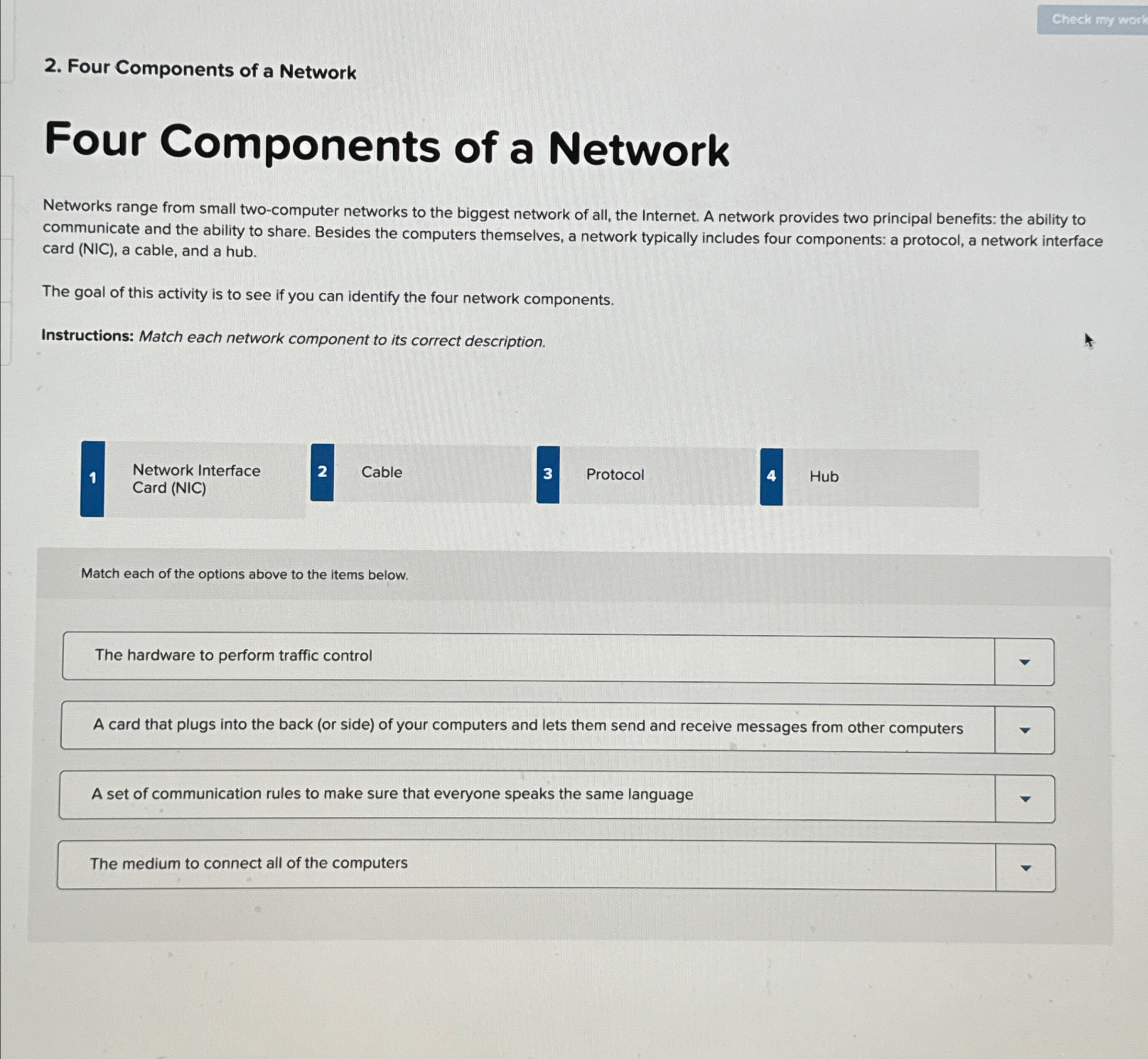 Four Components of a Network Four Components of a