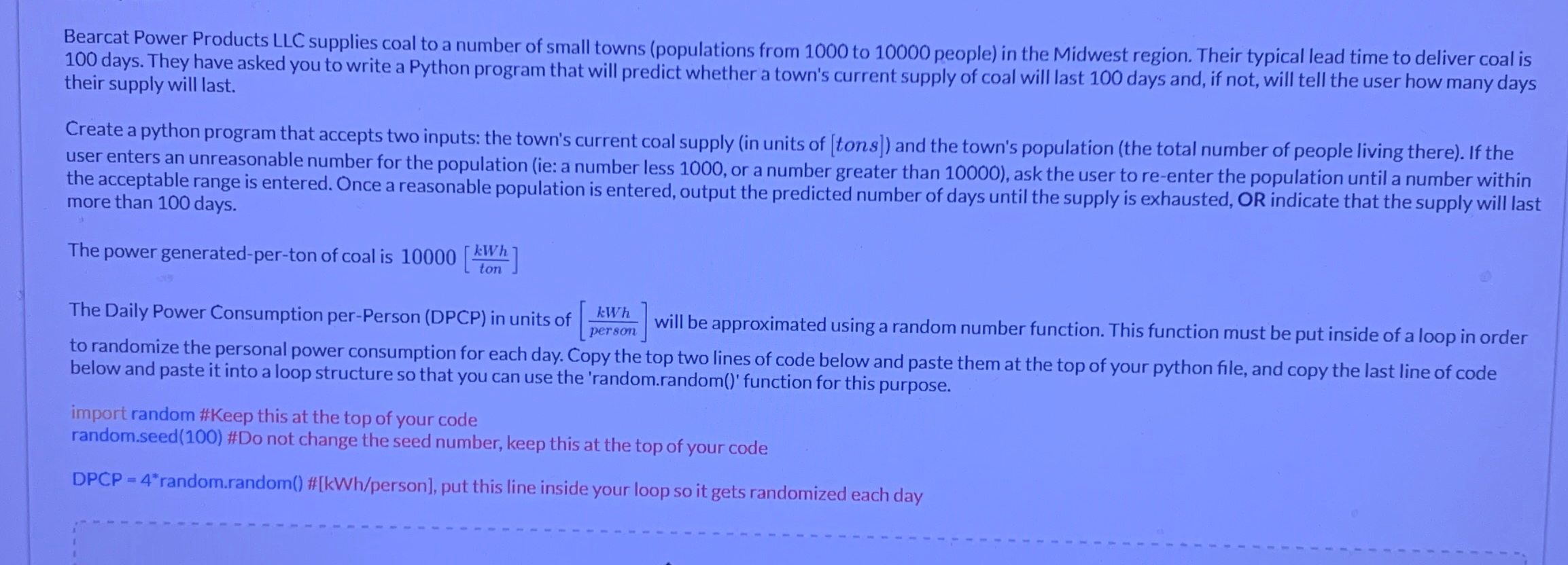 Bearcat Power Products LLC supplies coal to a