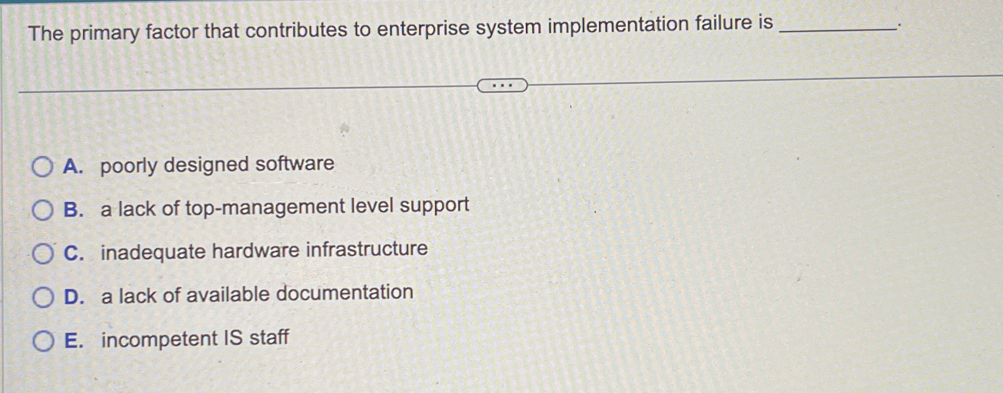 The primary factor that contributes to enterprise
