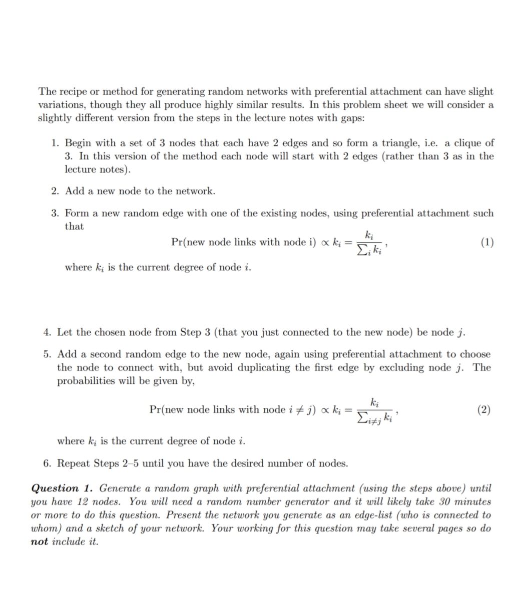 The recipe or method for generating random
