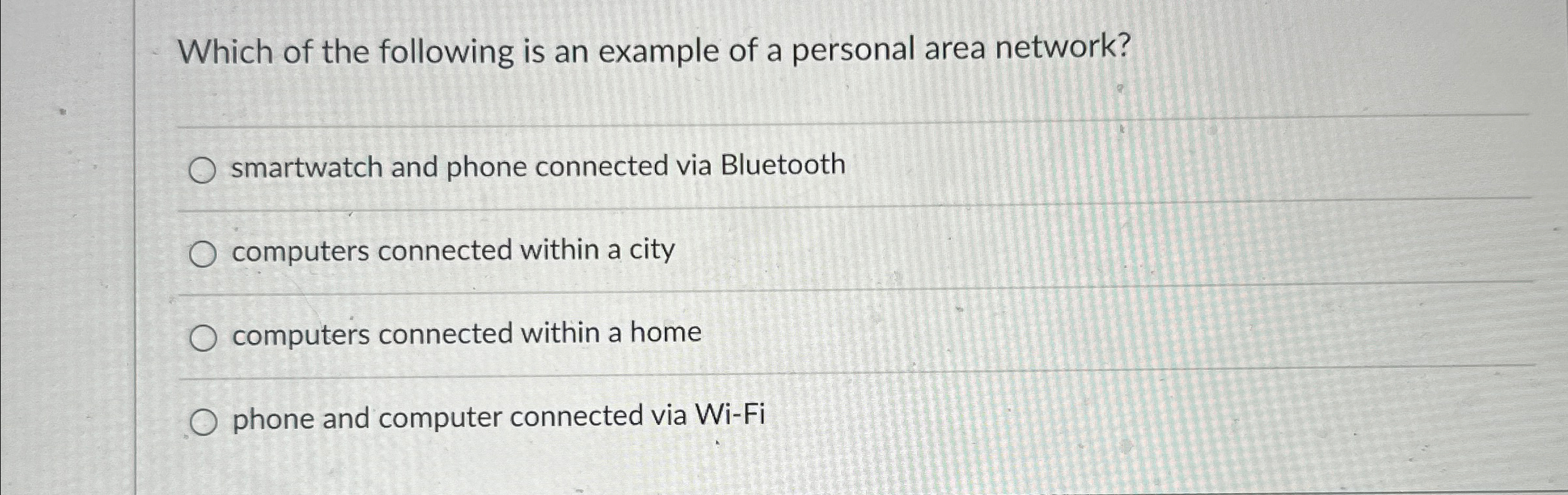 Which of the following is an example of a