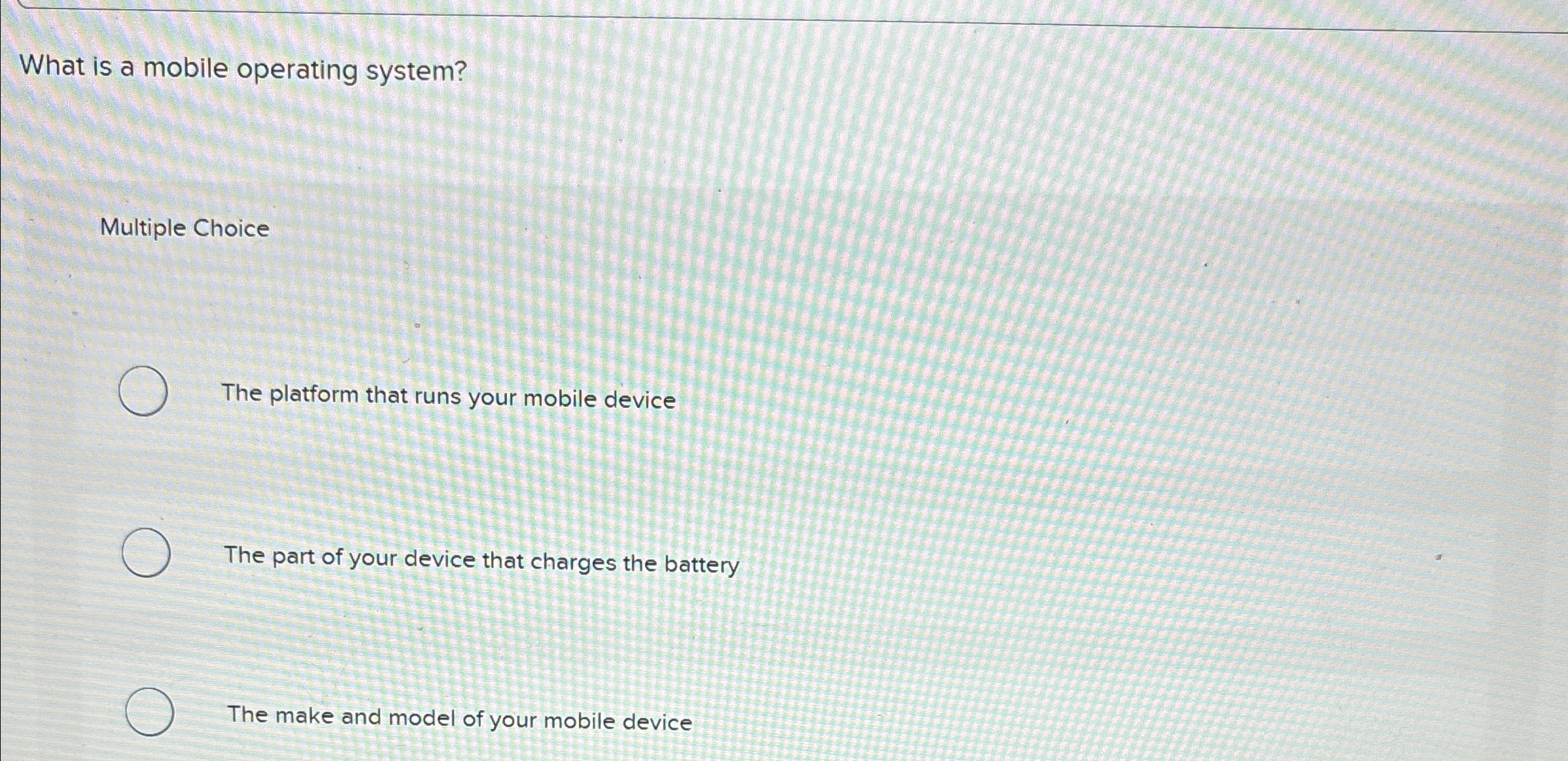 What is a mobile operating system? Multiple