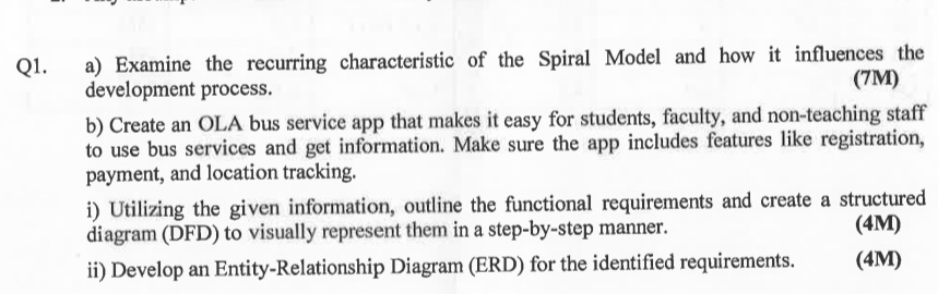 Q 1 . a ) Examine the recurring characteristic of