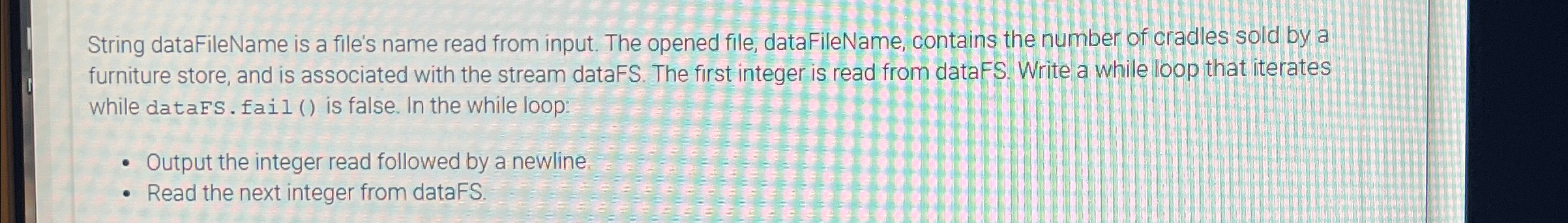C + + String dataFileName is a file's name read