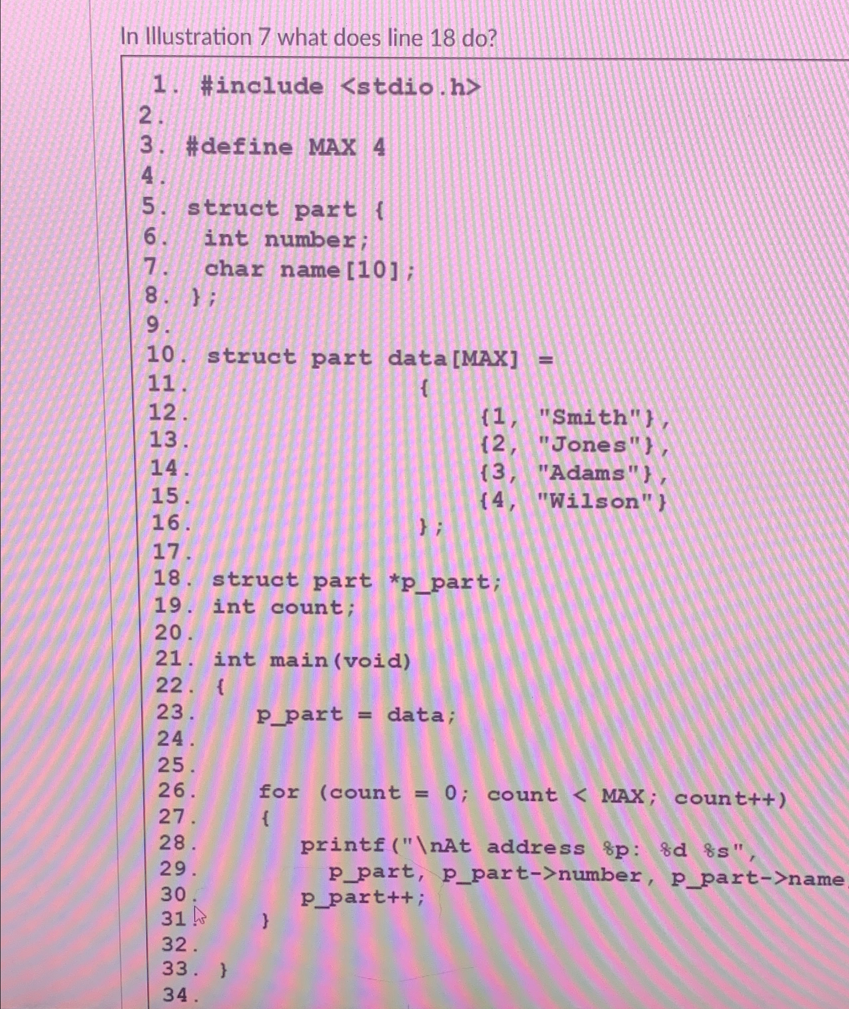In Illustration 7 what does line 1 8 do ?