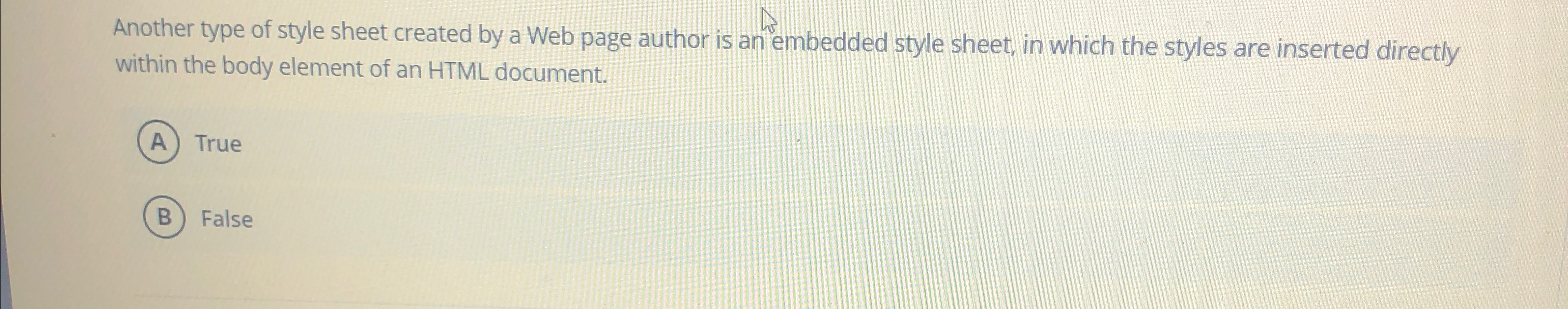 Another type of style sheet created by a Web page