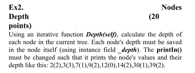 Ex 2 . Nodes Depth points ) Using an iterative