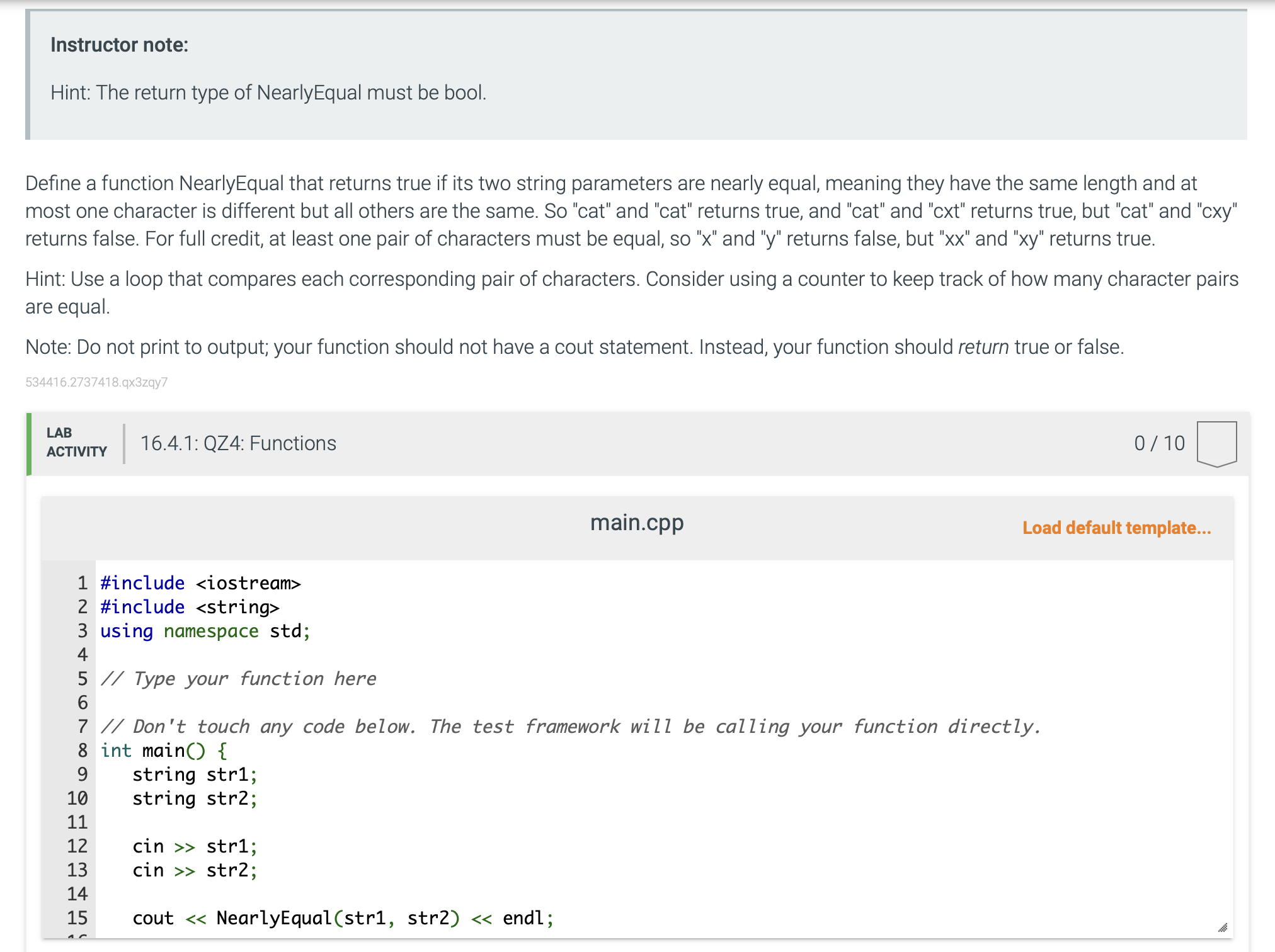 In C + + please these are the inputs being tested