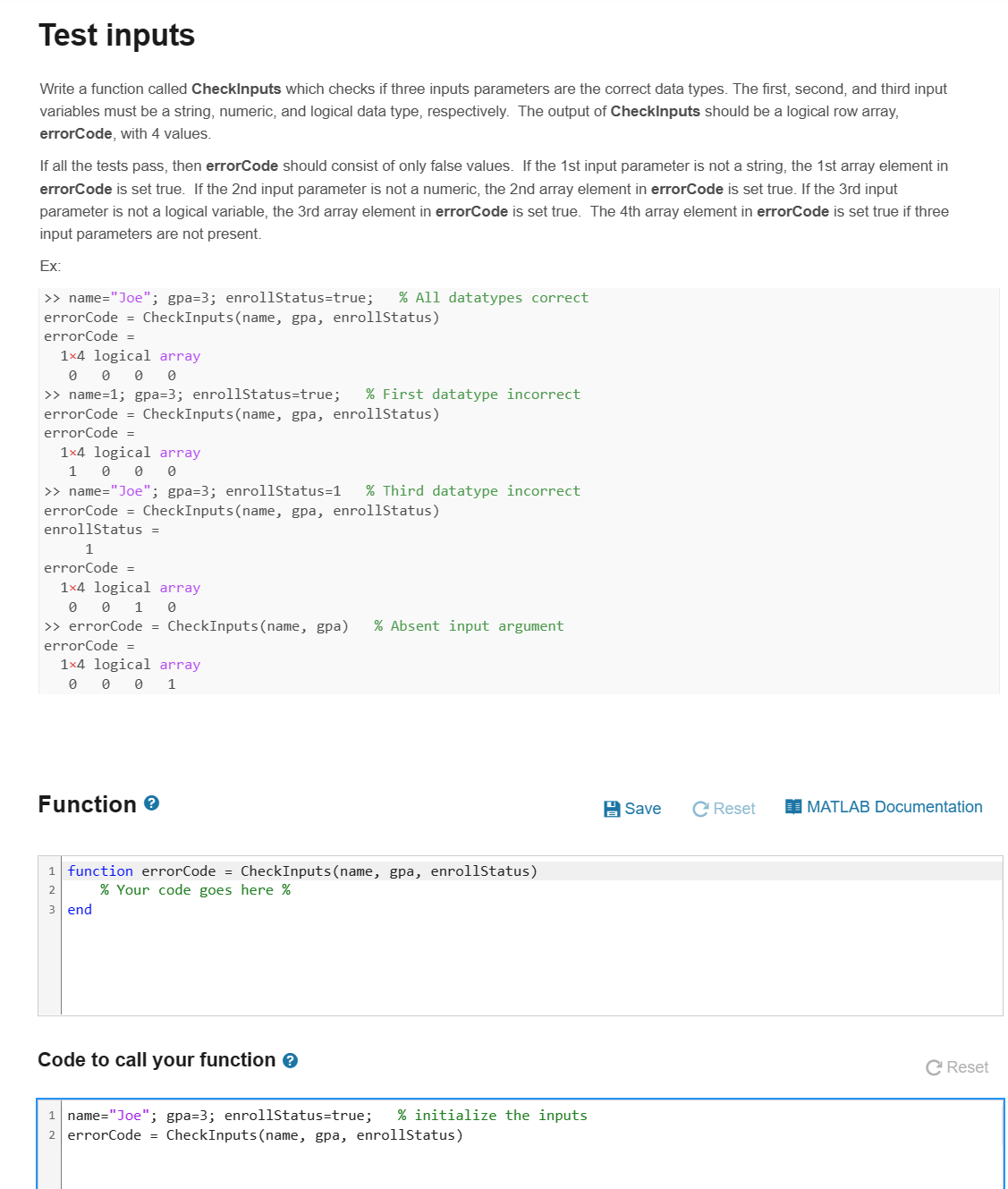 Please use Matlab, taking in account the provided