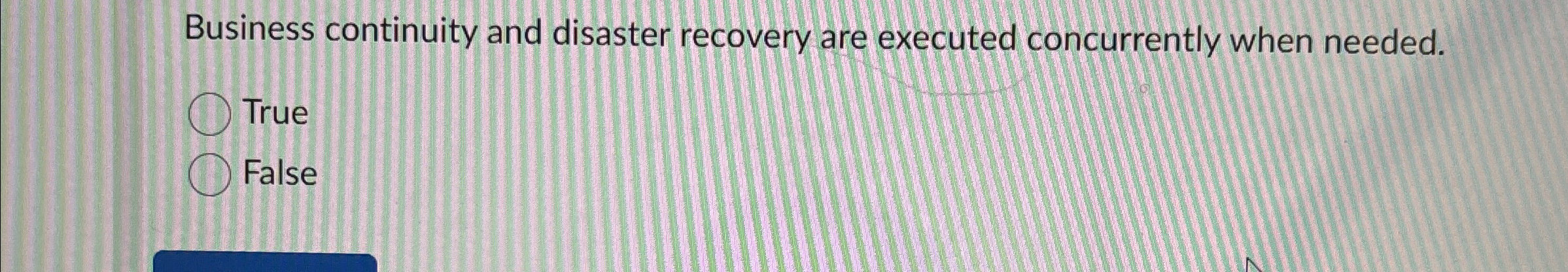 Business continuity and disaster recovery are