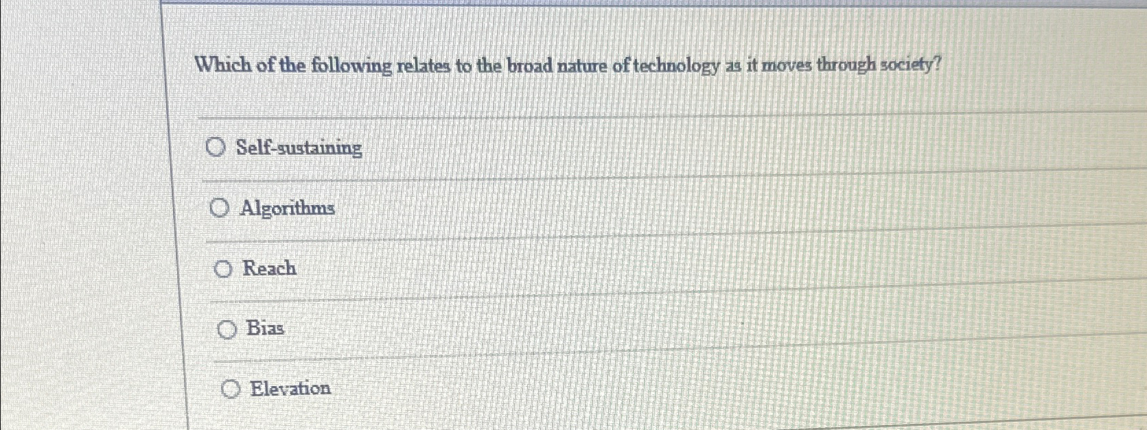 Which of the following relates to the broad