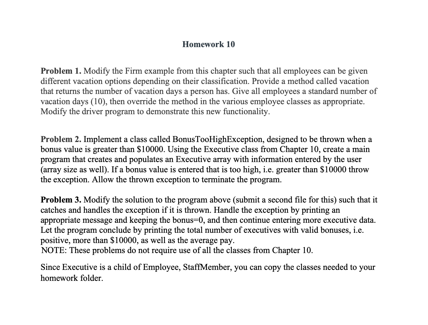 Homework 1 0 Problem 1 . Modify the Firm example