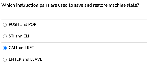 Which instruction pairs are used to save and