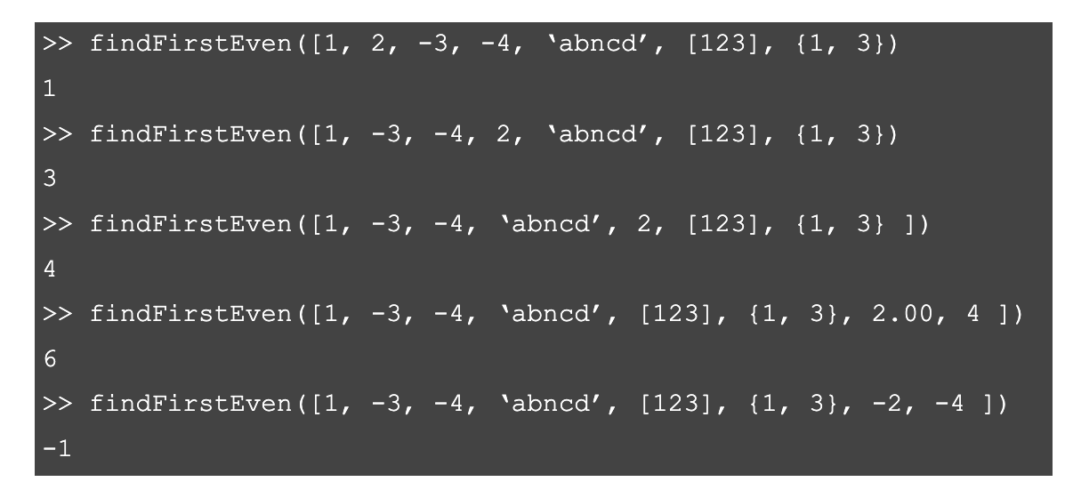 Write a function, findFirstEven ( lst ) in