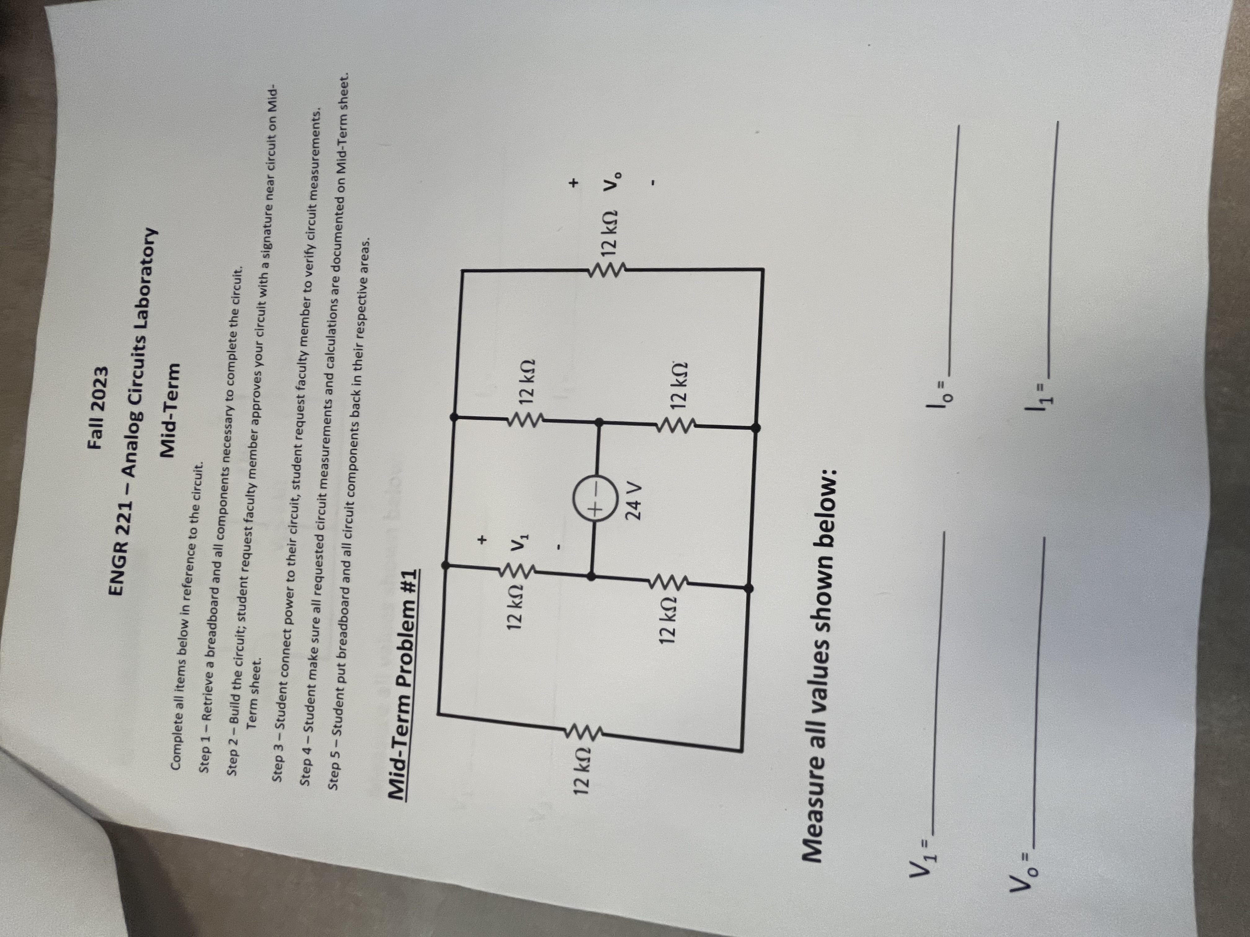 Fall 2023 ENGR 221 - Analog Circuits Laboratory