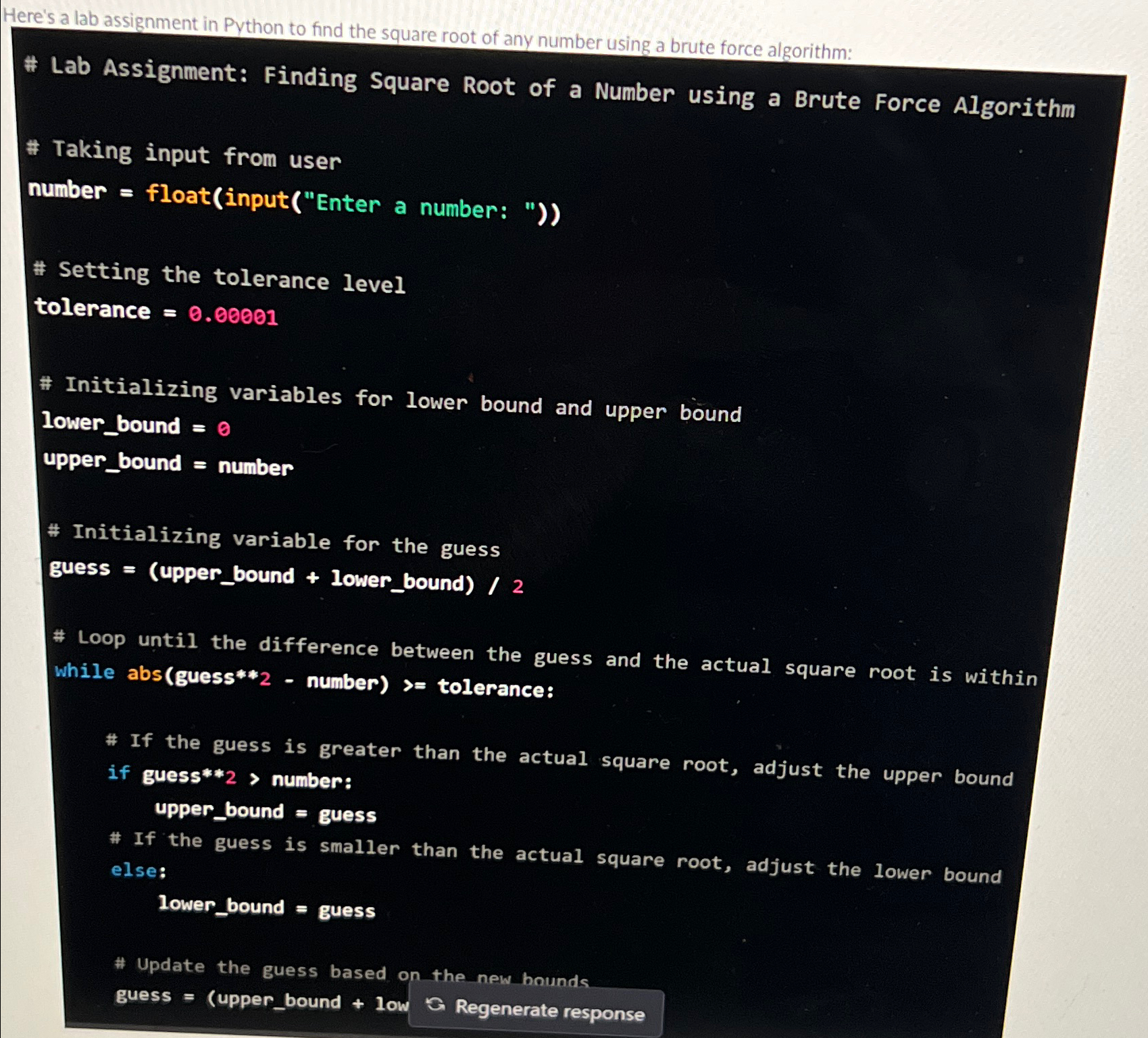 Here's a lab assignment in Python to find the