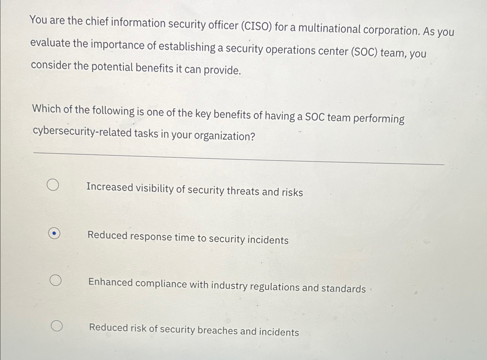 You are the chief information security officer (