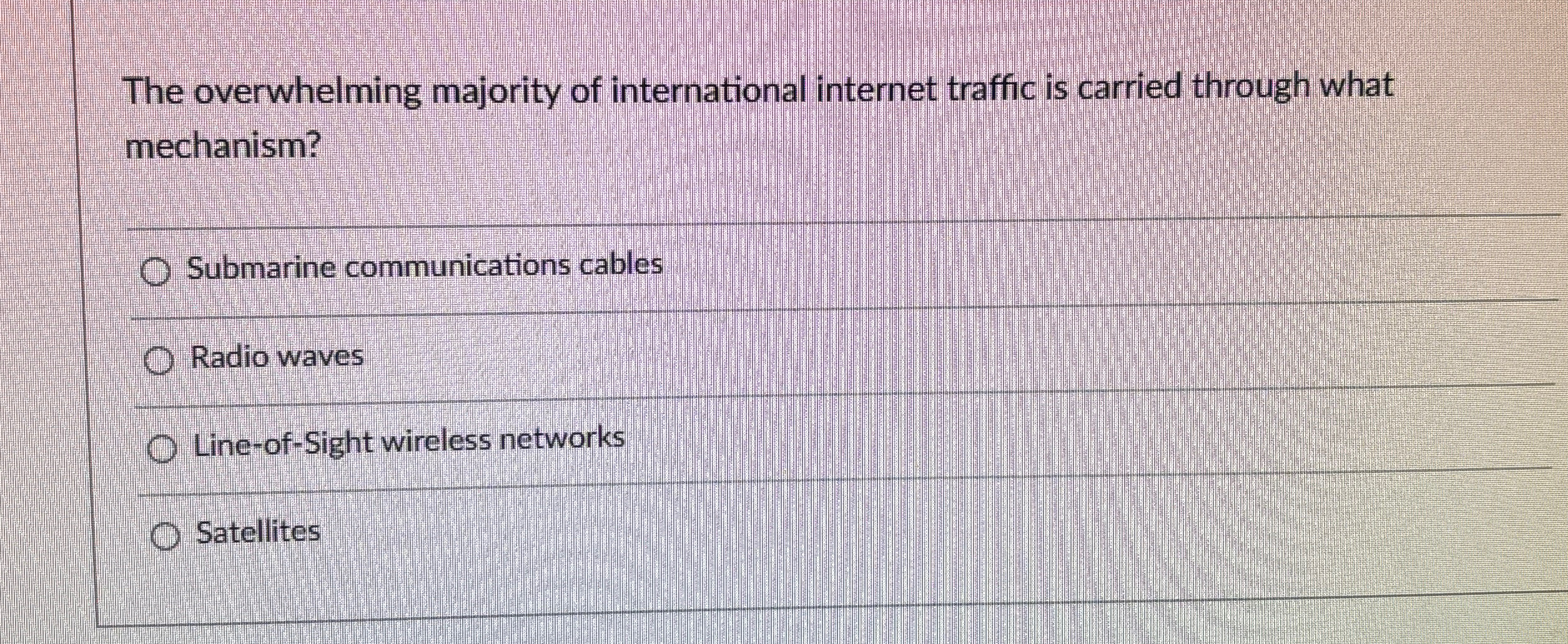 The overwhelming majority of international