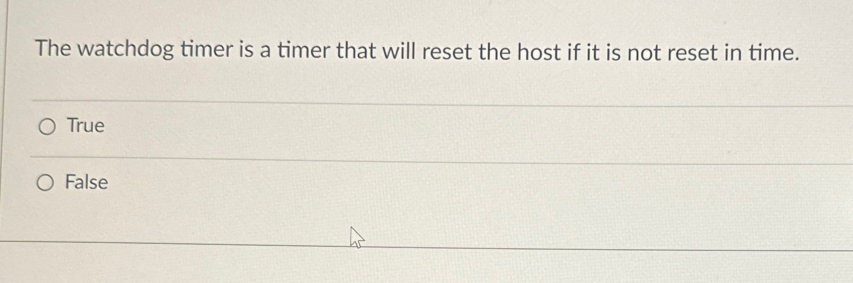 The watchdog timer is a timer that will reset the