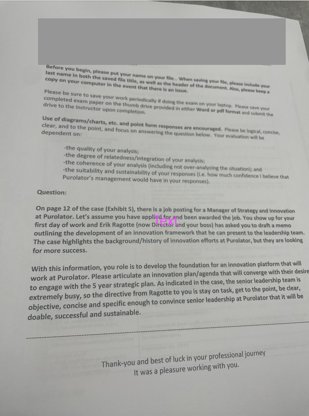 Before you begin, please put your name on your