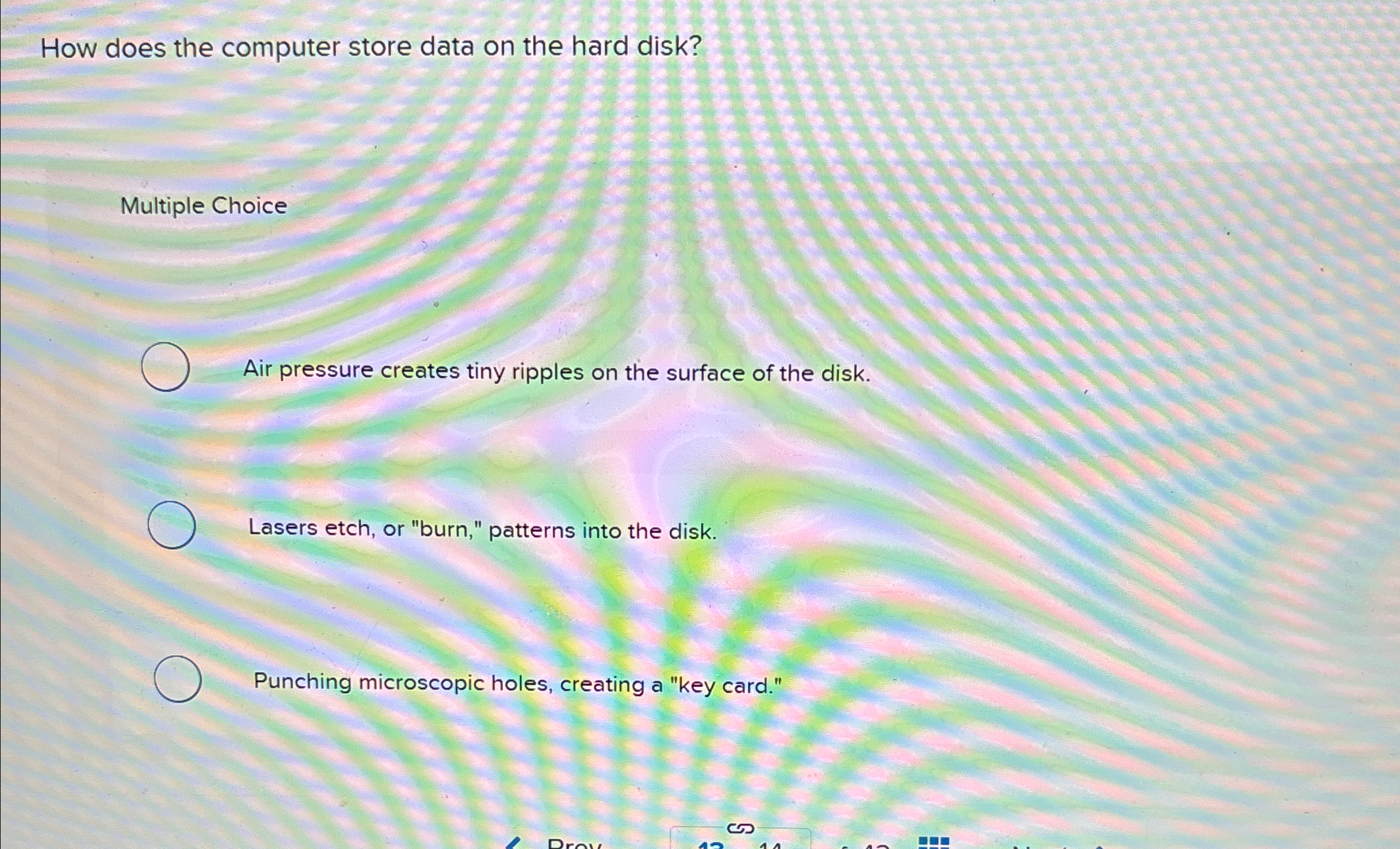How does the computer store data on the hard
