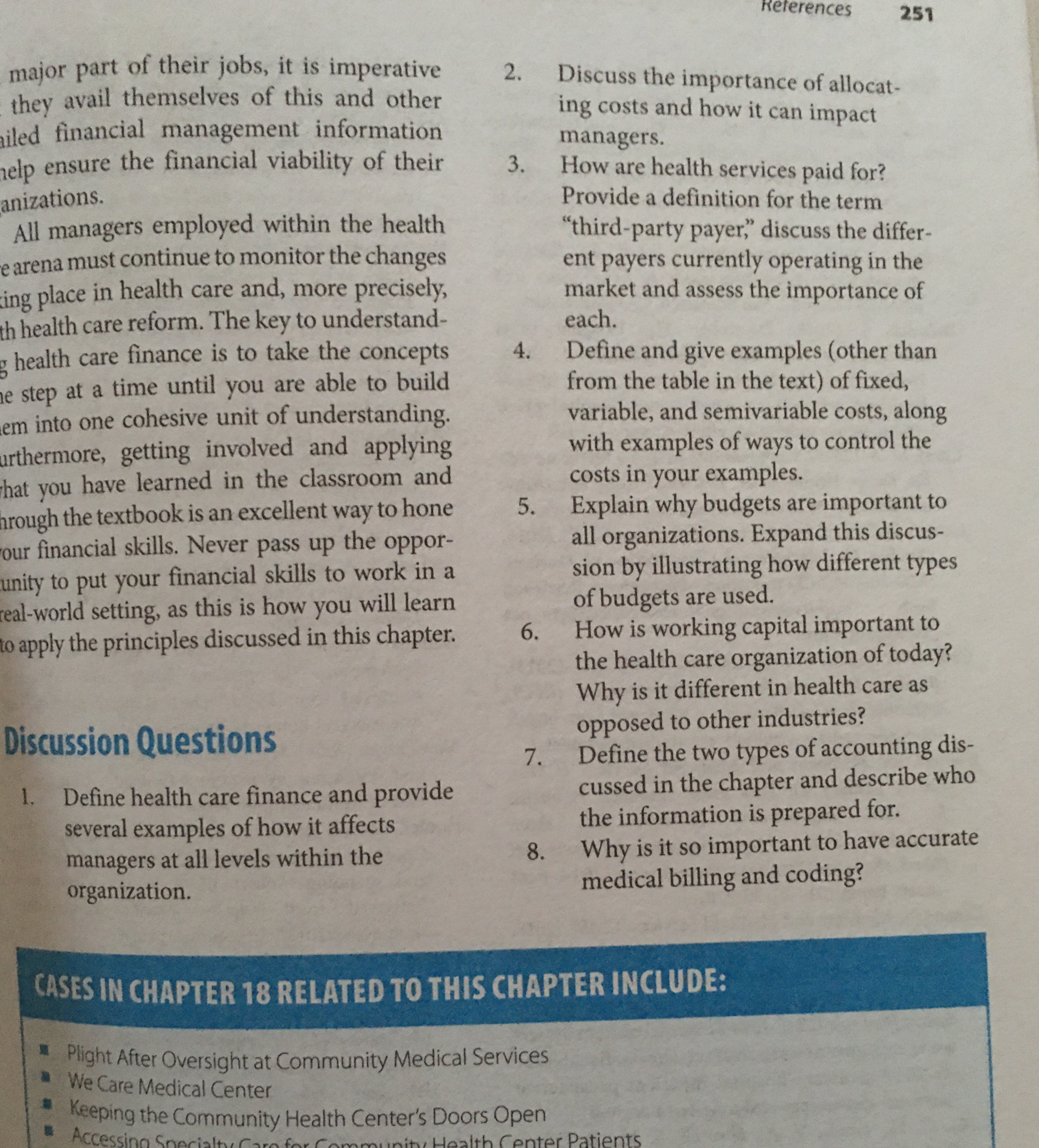 Please answer questions 1 to 8 References 251