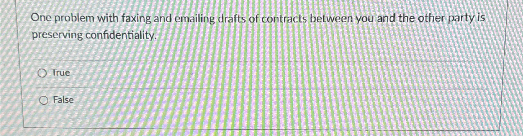 One problem with faxing and emailing drafts of