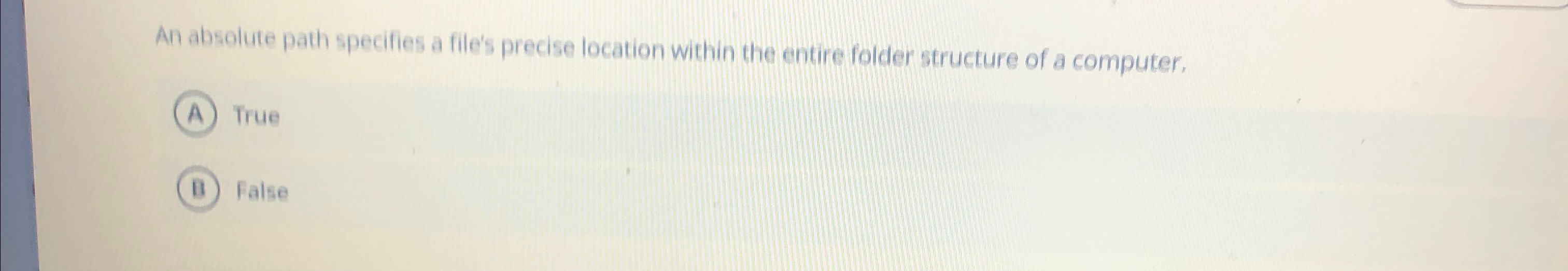 An absolute path specifies a file's precise