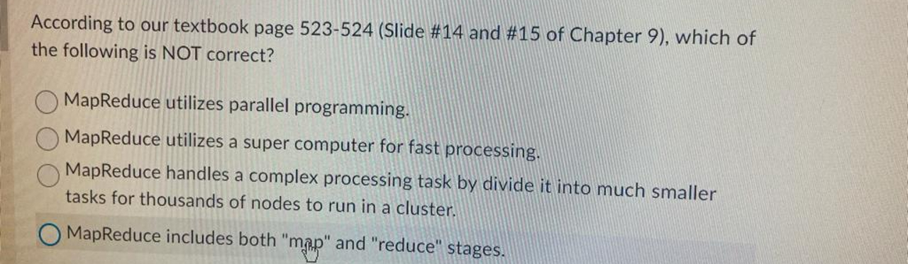 according to big data - map reduce which of the