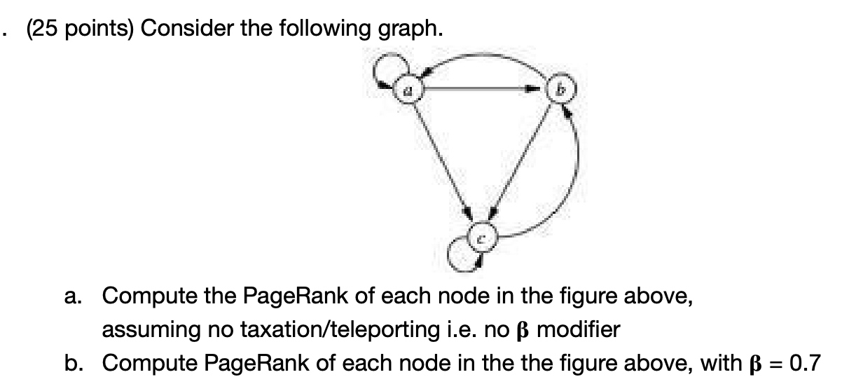 ( 2 5 points ) Consider the following araph. a .