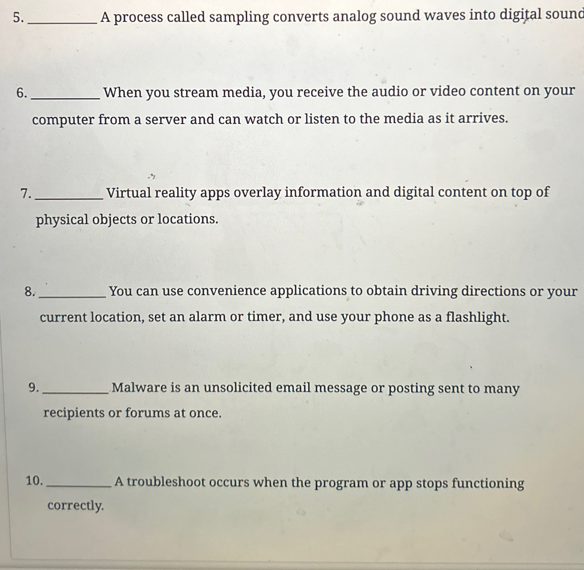 A process called sampling converts analog sound