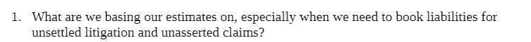 1. \"What are we basing our estimates on,