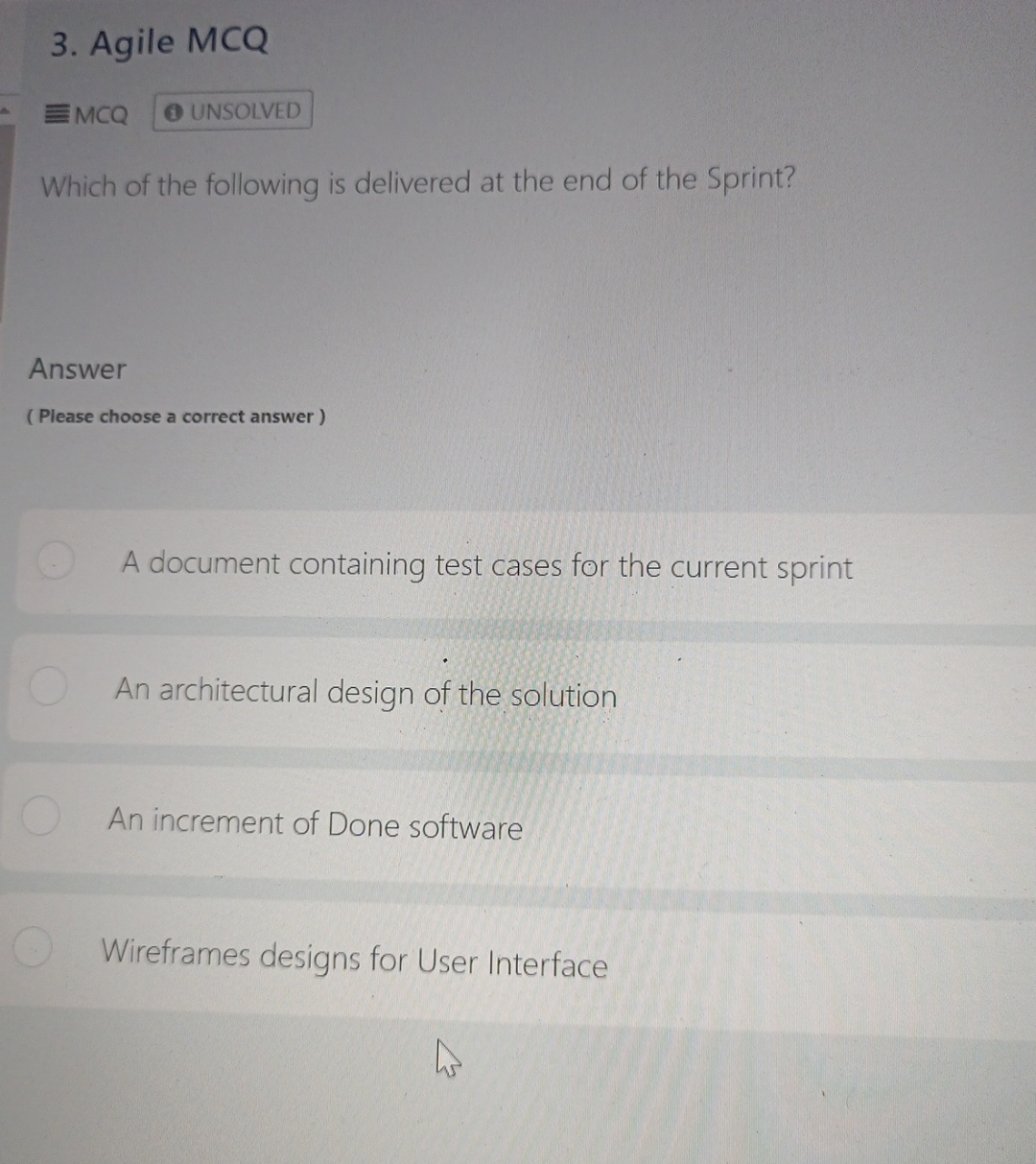 Agile MCQ M C Q Which of the following is