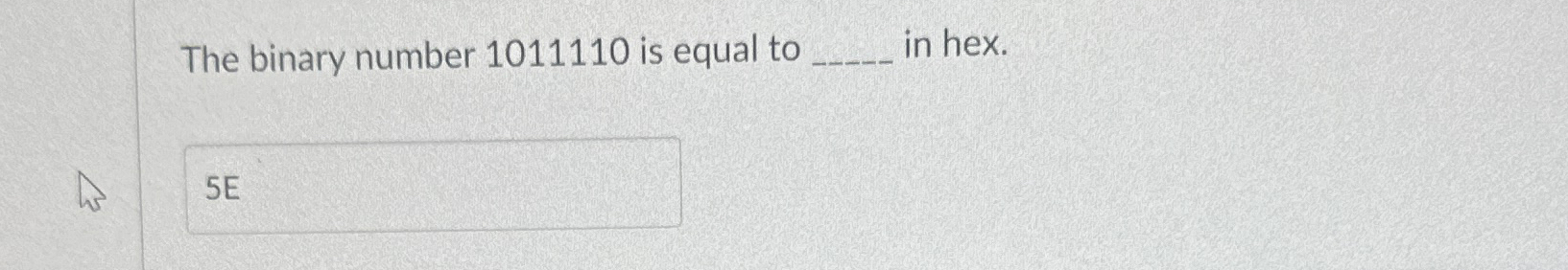The binary number 1 0 1 1 1 1 0 is equal to q ,