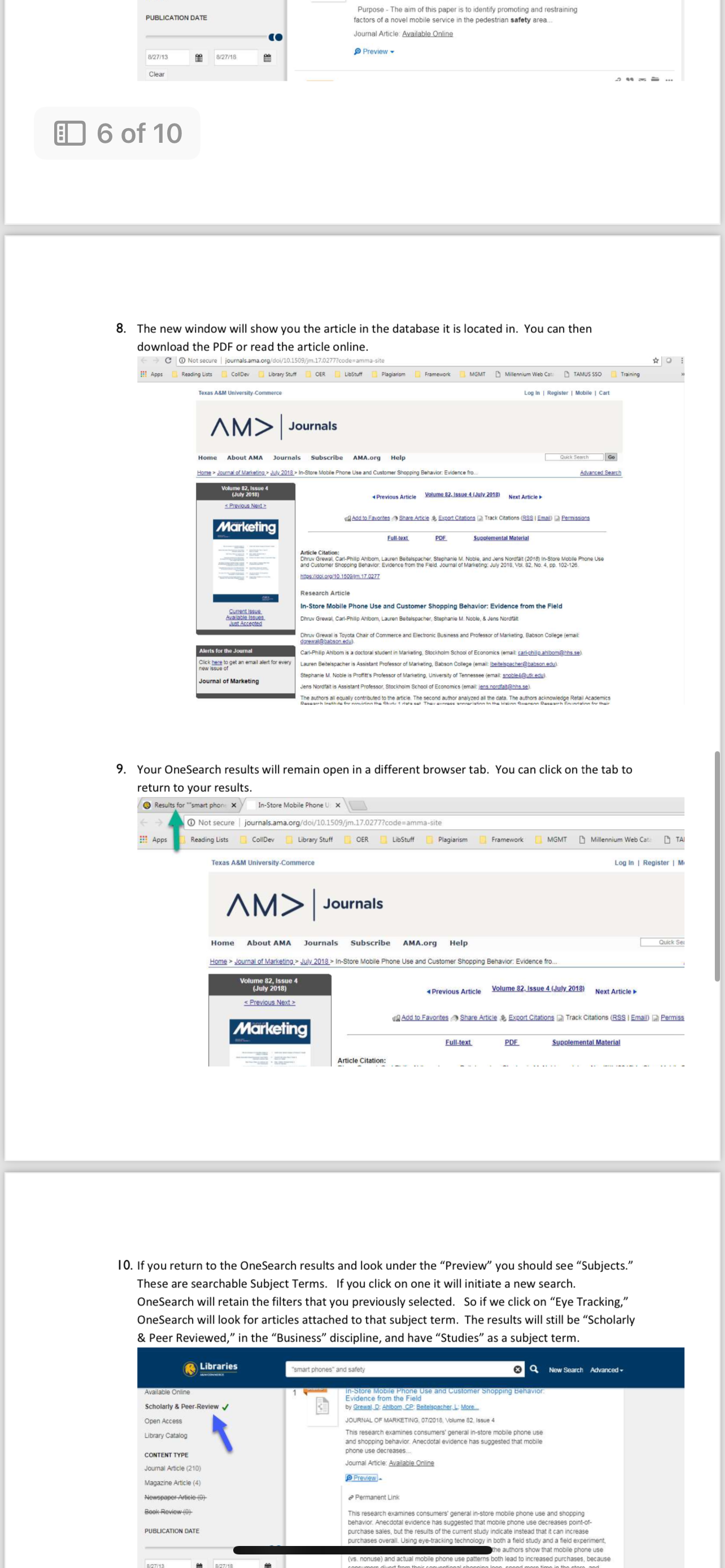 Label Each Question and Section: Read the