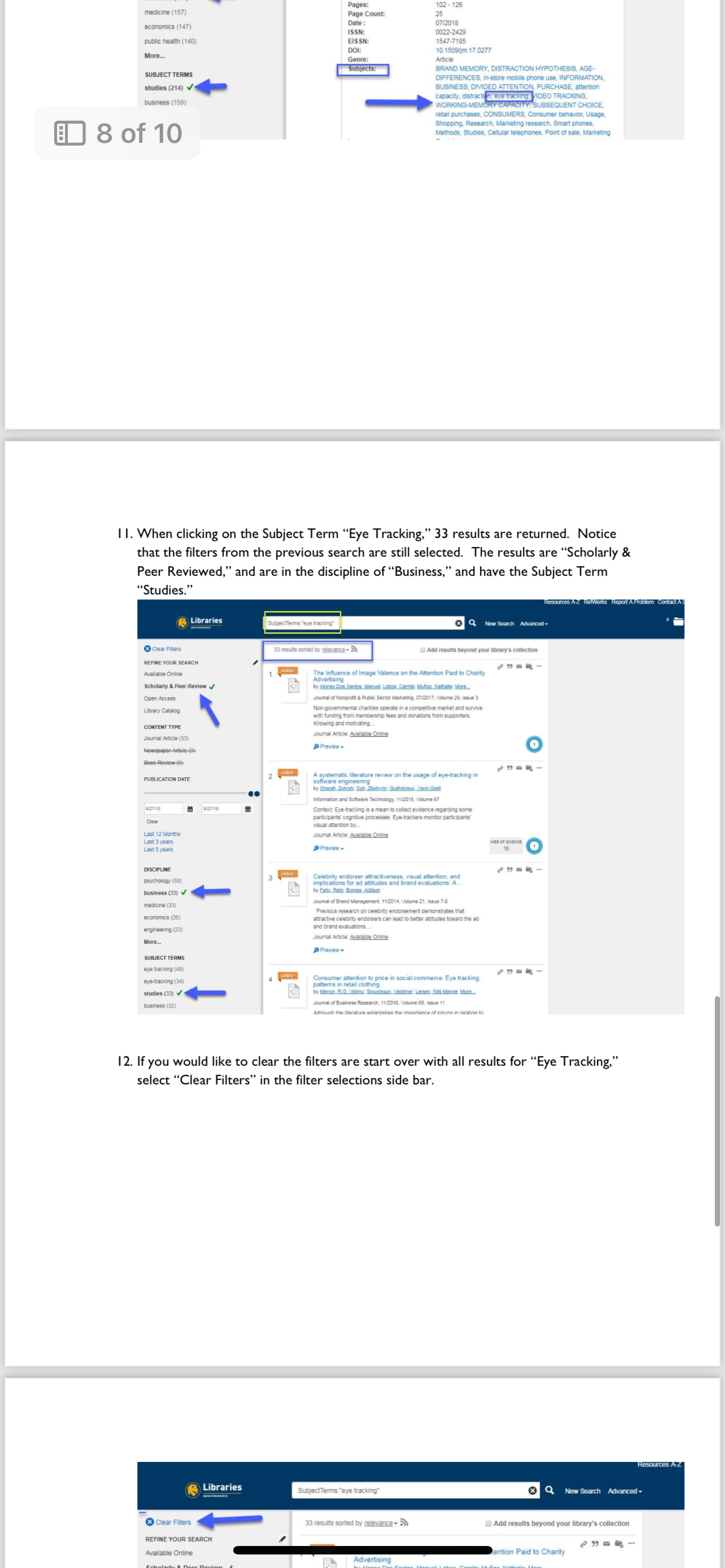 Label Each Question and Section: Read the