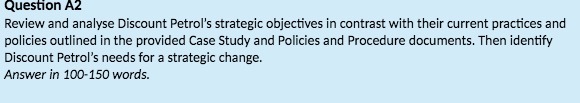 Question A2 Review and analyse Discount