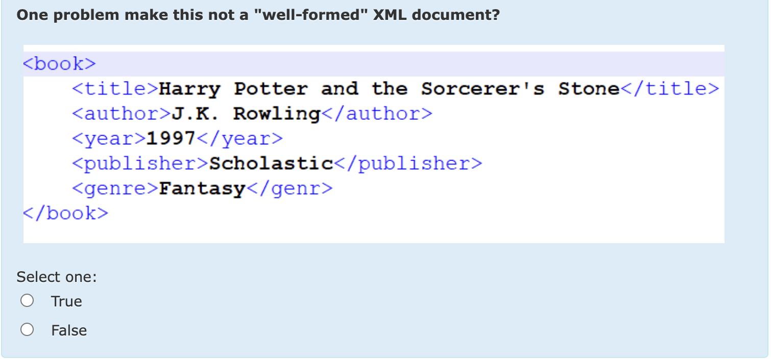 One problem make this not a "well - formed" XML