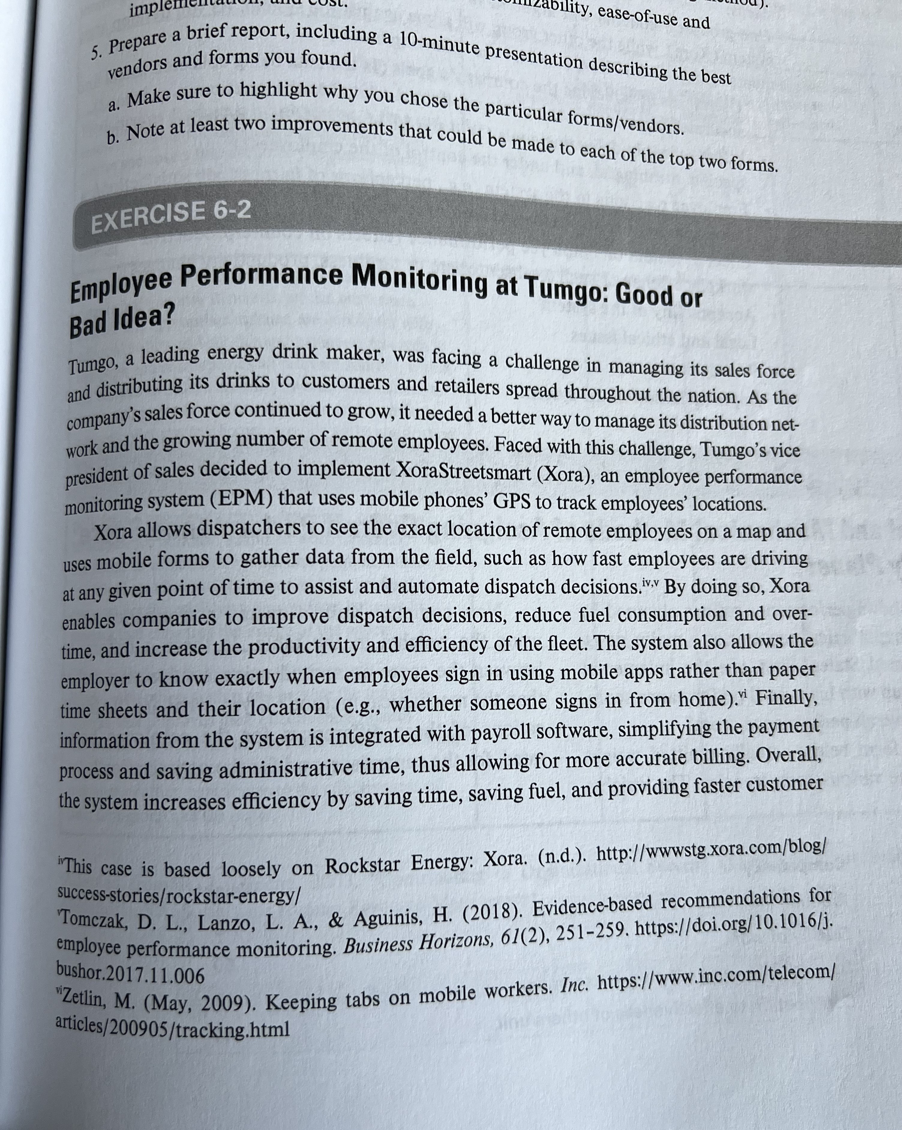 Chapter 6 Exercise 6-2 You will discuss the