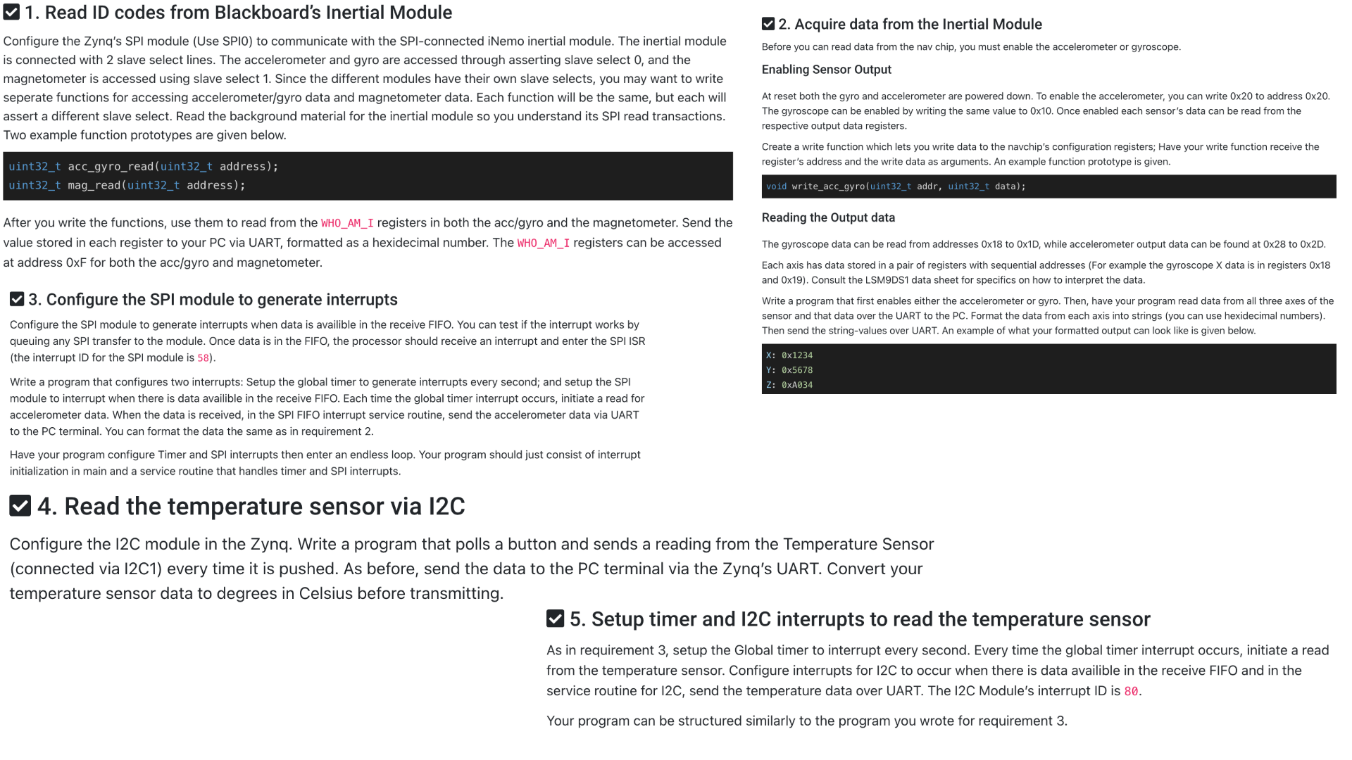 Please provide the full code to all the questions