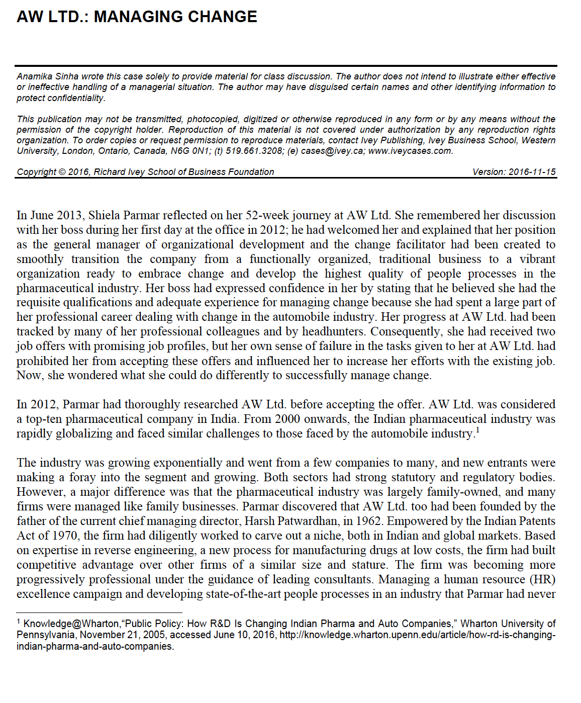 Please read the case study attached below and