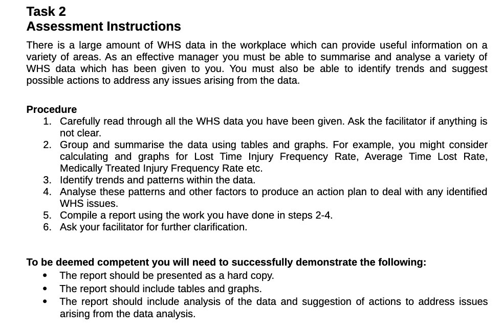 Task 2 Assessment Instructions There is a large