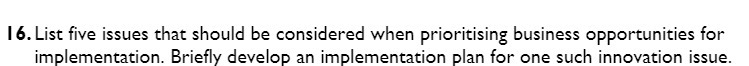 1 6. List five issues that should be considered
