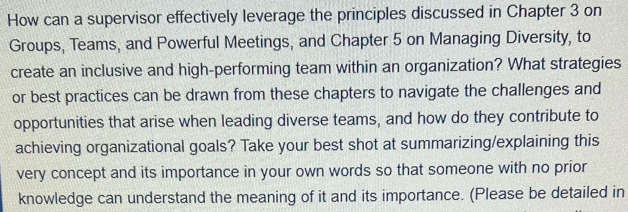 Short essay How can a supervisor effectively
