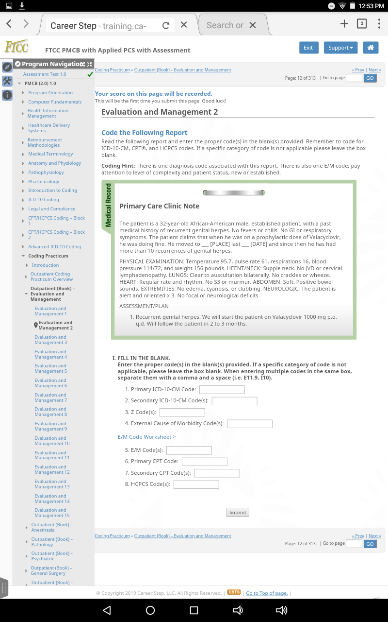can you please code these from the career step