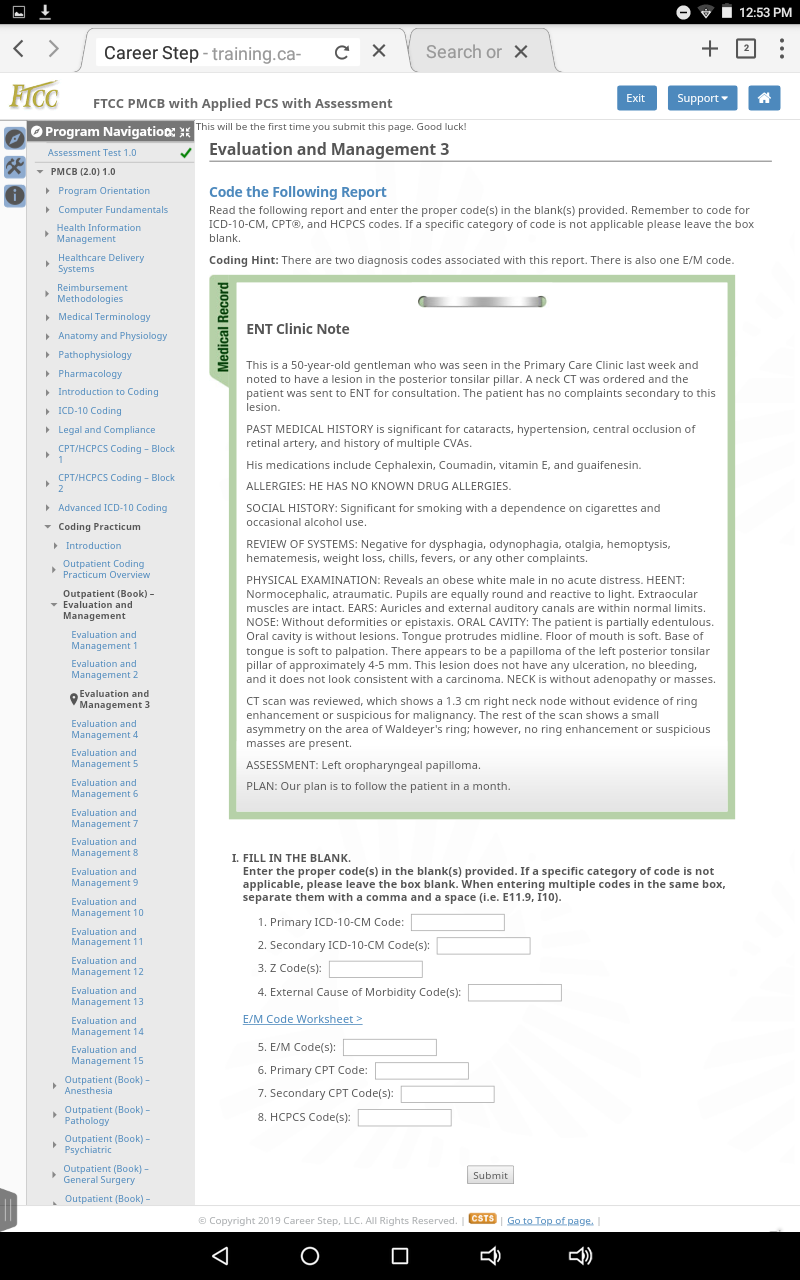 can you please code these from the career step